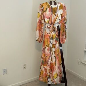 Petal & Pup Woman’s Laquin Cut Out Long Sleeve Maxi Dress Pastel Pink Sz M